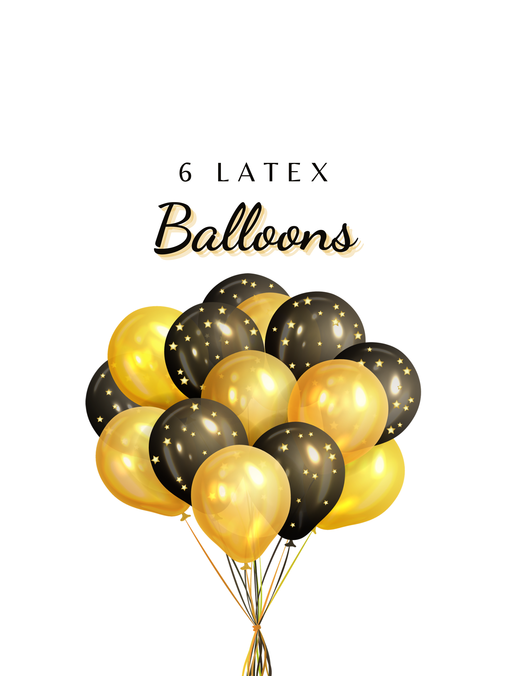 LUQ - Latex Ballonnen 65 Jaar - 6 Stuks - Zwart-Goud - Luxe Verjaardag LUQ - Latex Ballonnen 65 Jaar - 6 Stuks - Zwart-Goud - Luxe Verjaardag